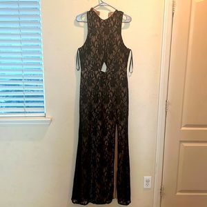 Black Formal Evening Dress Gown With Slit